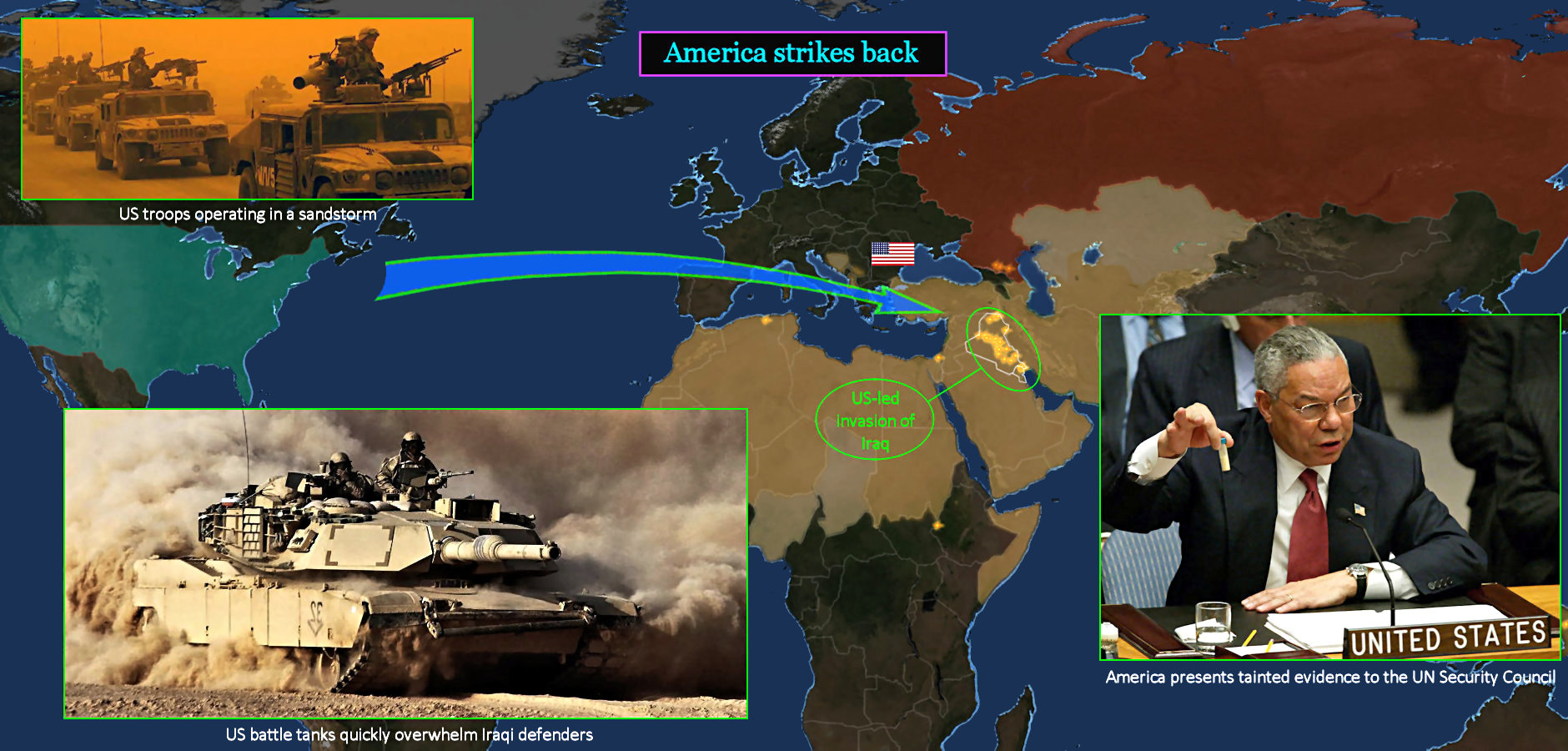 Shock and Awe, Iraq War, 2003 map